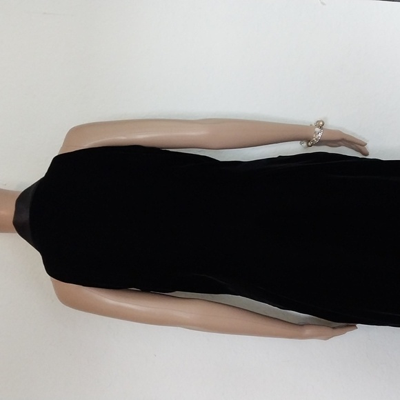 KAY UNGER Tuxedo Dress Black Velvet  Satin Lapel Diamonds Classy Lady - Picture 9 of 12